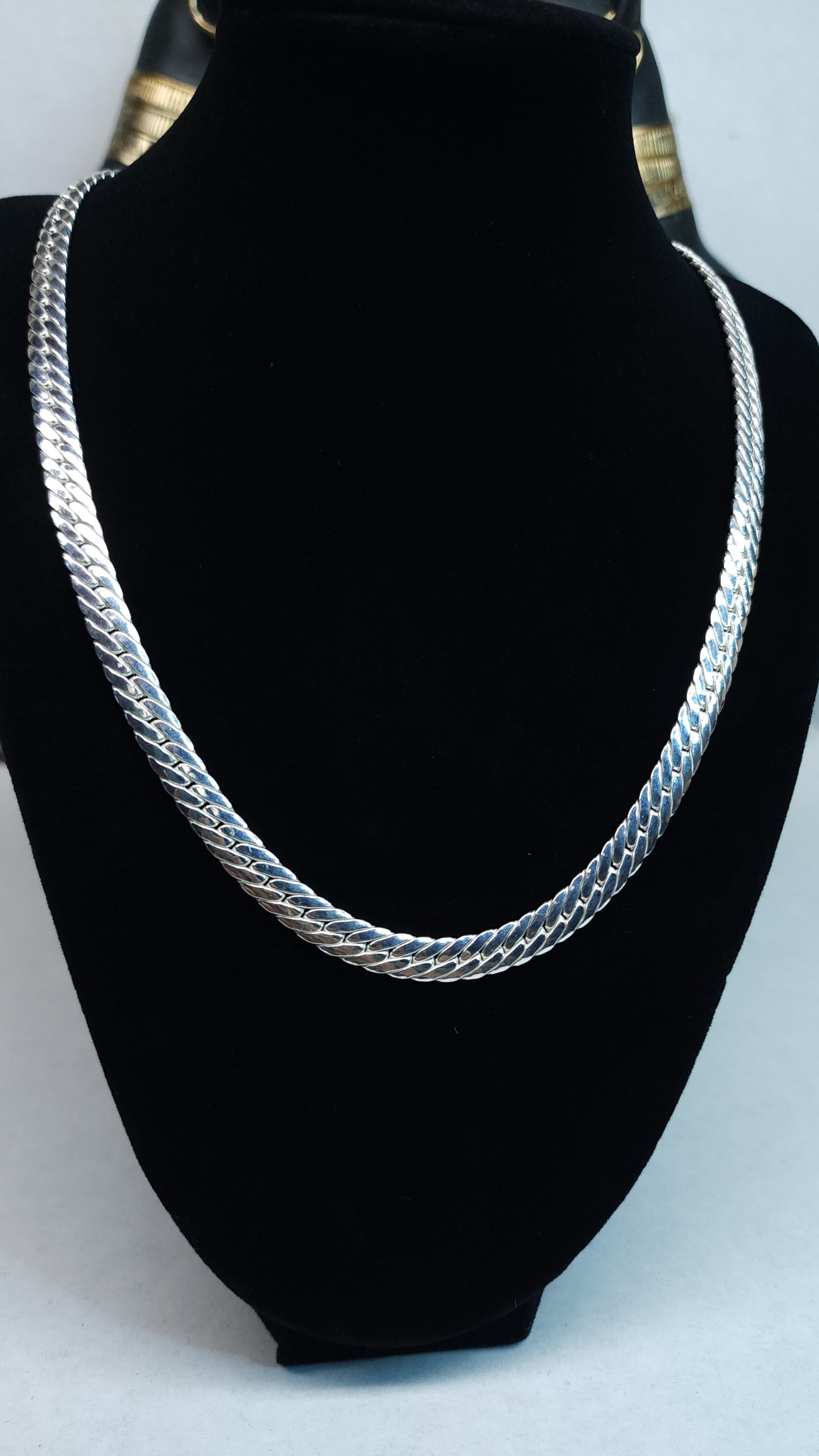 Herringbone 925 Silver Necklace 20" 4.5mm