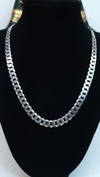 Curb Link 925 Silver Necklace 18" 4mm